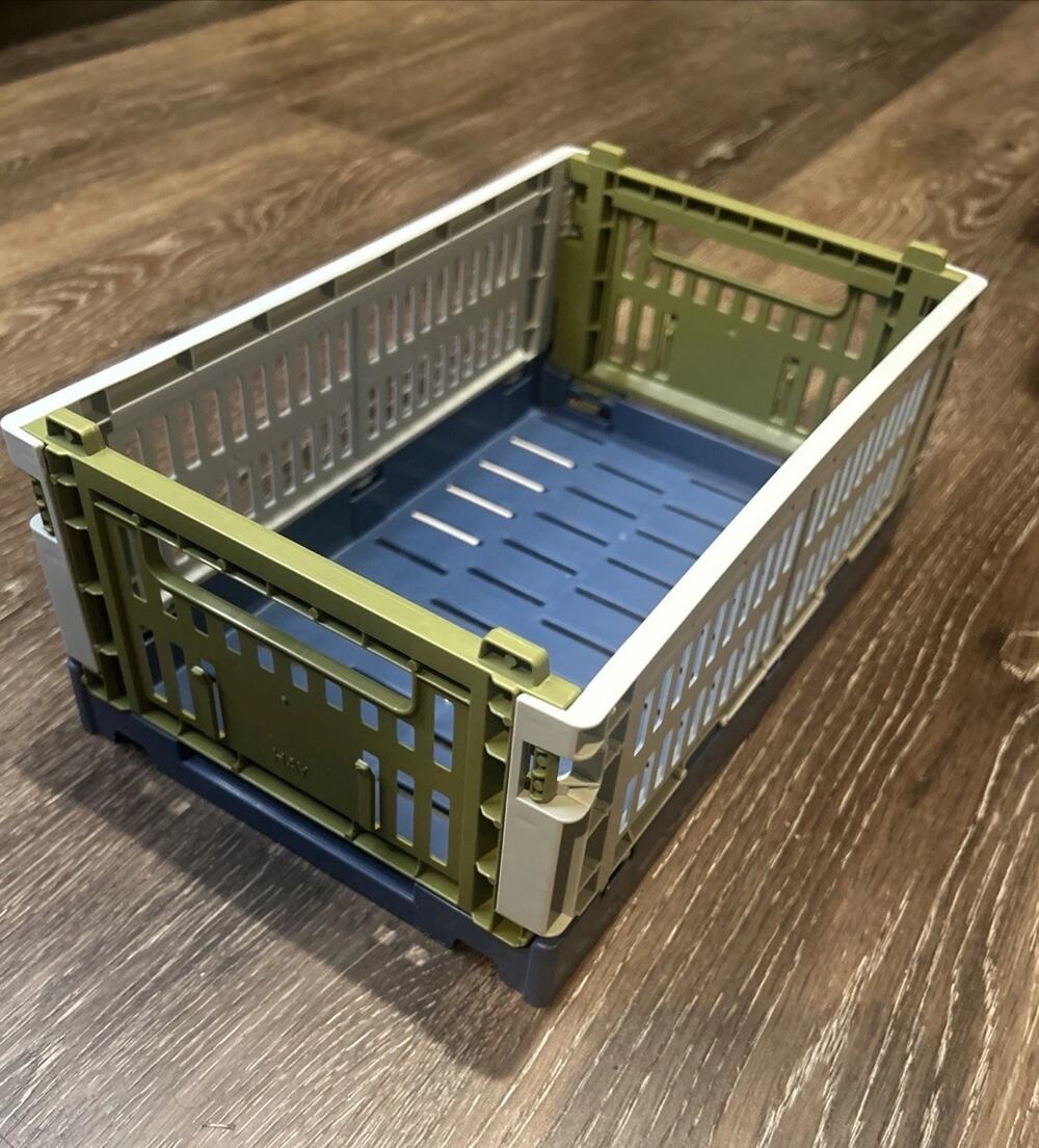 HAY Colour Crate Mix Small Dusty Blue Case Of 12 NEW Storage Crates